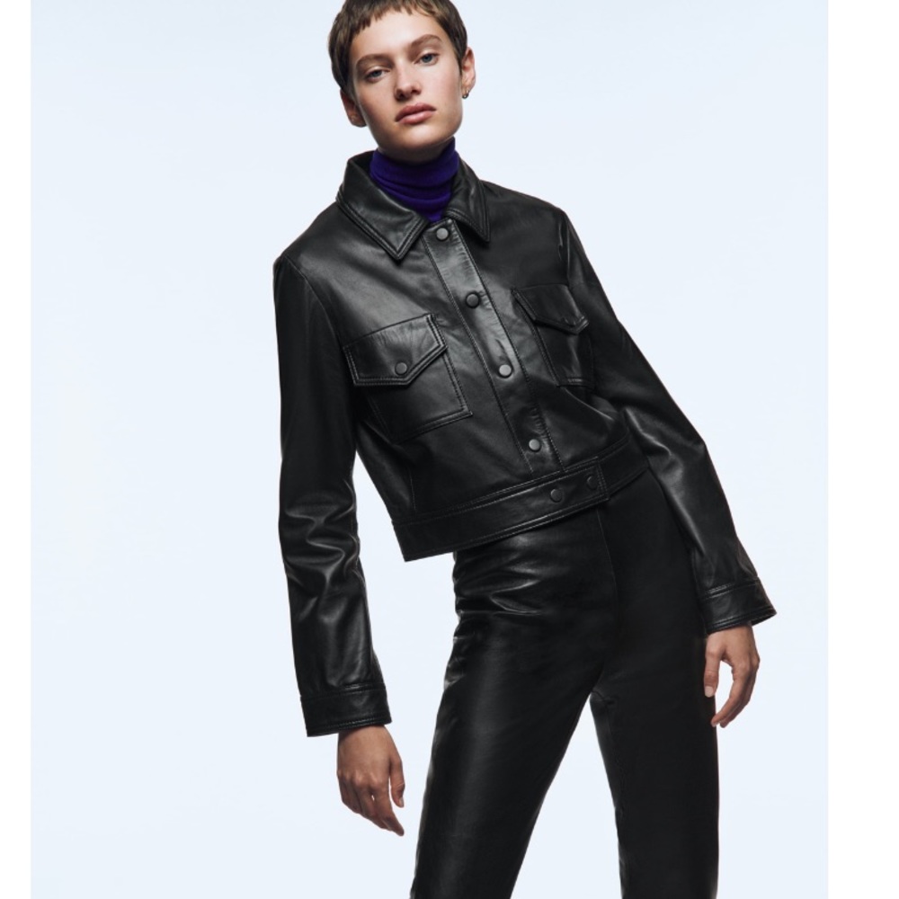New With Tags ZARA Real Genuine Leather Biker Jacket M ZARA SALE